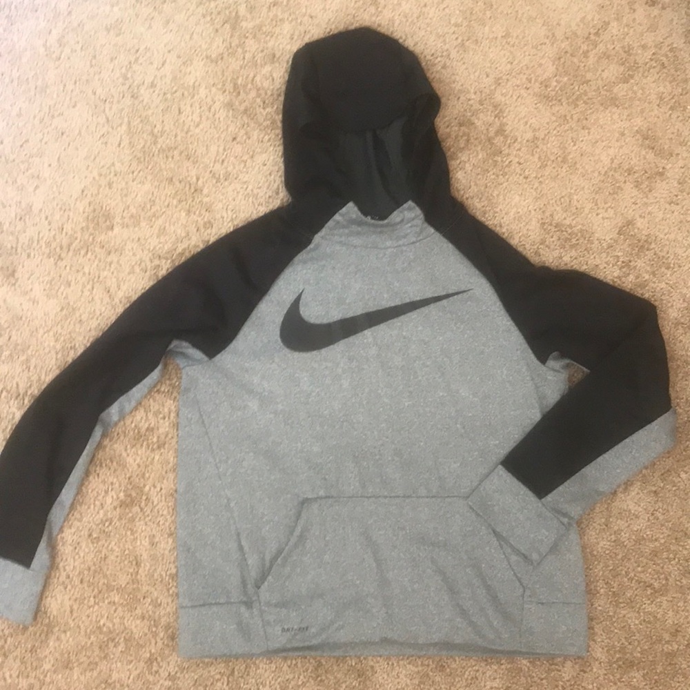 Grey and black dri fit boys hoodie